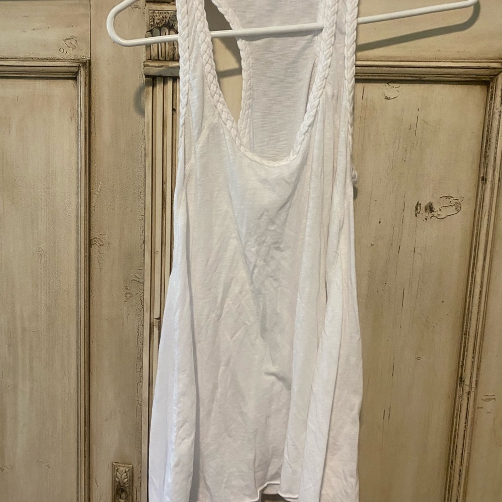 Michael Stars White Braided Tank Top